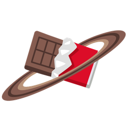 ringed planet and chocolate bar