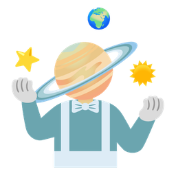 ringed planet and clown face