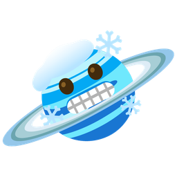 ringed planet and cold face