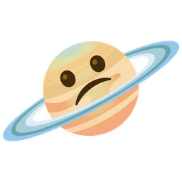 ringed planet and confused face
