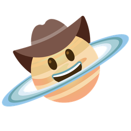 ringed planet and cowboy hat face