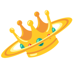 ringed planet and crown