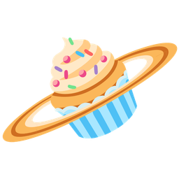 ringed planet and cupcake