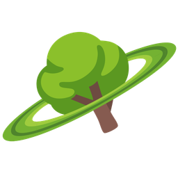 ringed planet and deciduous tree