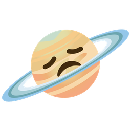 ringed planet and disappointed face