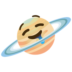 ringed planet and drooling face