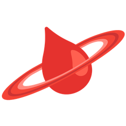 ringed planet and drop of blood