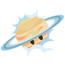 ringed planet and face in clouds