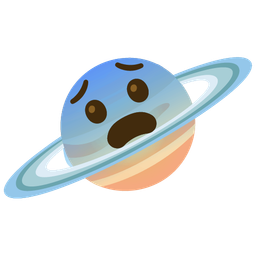 ringed planet and fearful face