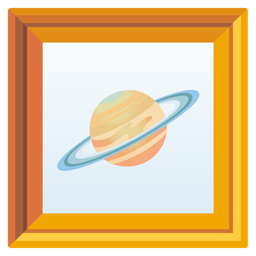 ringed planet and framed picture