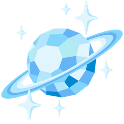 ringed planet and gem stone