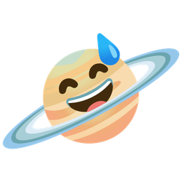 Ringed planet and Grinning face with sweat