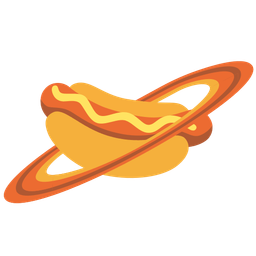 ringed planet and hot dog
