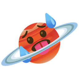 ringed planet and hot face