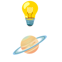 ringed planet and light bulb
