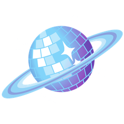 ringed planet and mirror ball