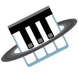 ringed planet and musical keyboard