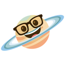 ringed planet and nerd face