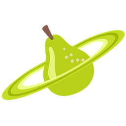 ringed planet and pear