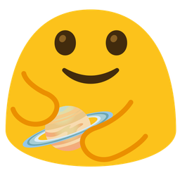 ringed planet and people hugging