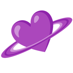 ringed planet and purple heart