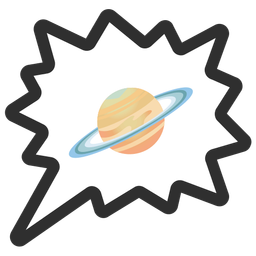 ringed planet and right anger bubble