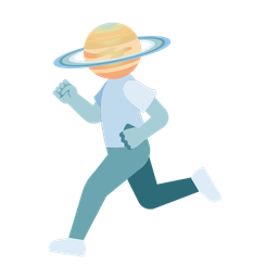 ringed planet and running shoe