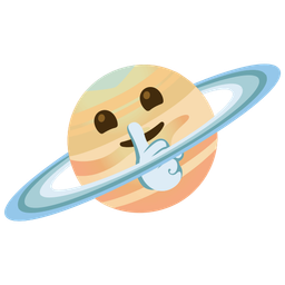 ringed planet and shushing face