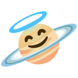 Ringed planet and Smiling face with halo