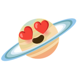 Ringed planet and Smiling face with heart-eyes
