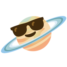 ringed planet and smiling face with sunglasses