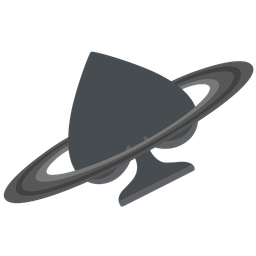 ringed planet and spade suit