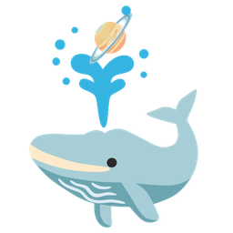 ringed planet and spouting whale