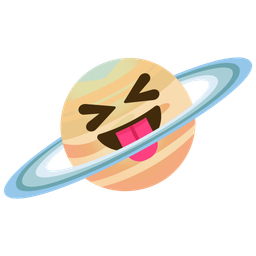 Ringed planet and Squinting face with tongue