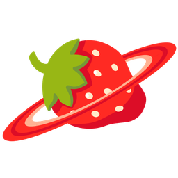 ringed planet and strawberry