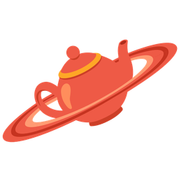 ringed planet and teapot