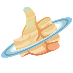 ringed planet and thumbs up