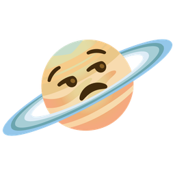 ringed planet and unamused face
