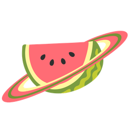 ringed planet and watermelon