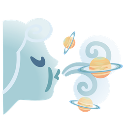 ringed planet and wind face