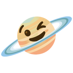 Ringed planet and Winking face