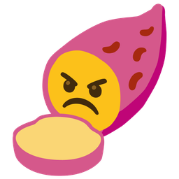 Roasted sweet potato and Angry face