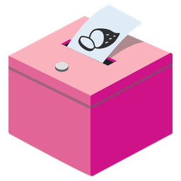 Roasted sweet potato and Ballot box with ballot