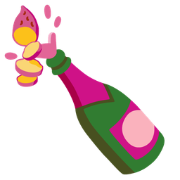 Roasted sweet potato and Bottle with popping cork