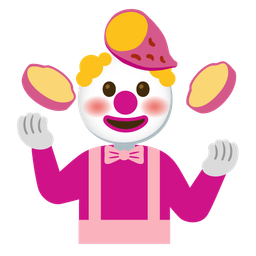 Roasted sweet potato and Clown face