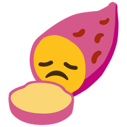 Roasted sweet potato and Disappointed face