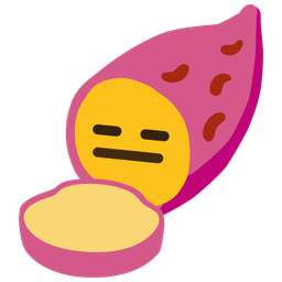 Roasted sweet potato and Expressionless face