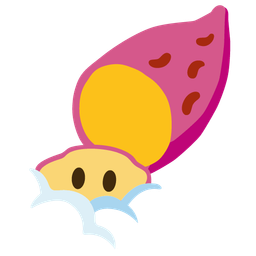 Roasted sweet potato and Face in clouds