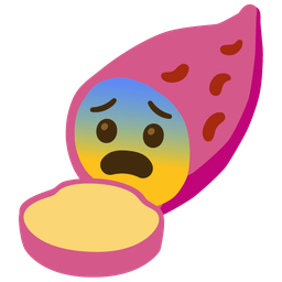 Roasted sweet potato and Fearful face