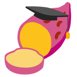 Roasted sweet potato and Graduation cap